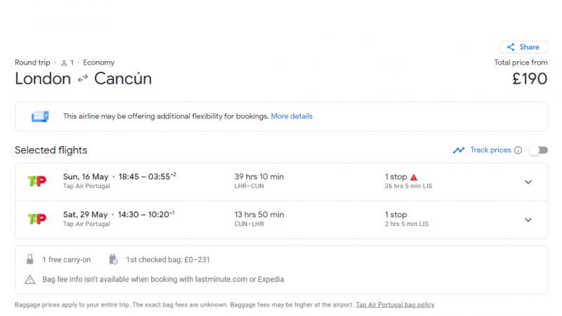 £177 to Cancun for 6-13 nights with a big old asterisk