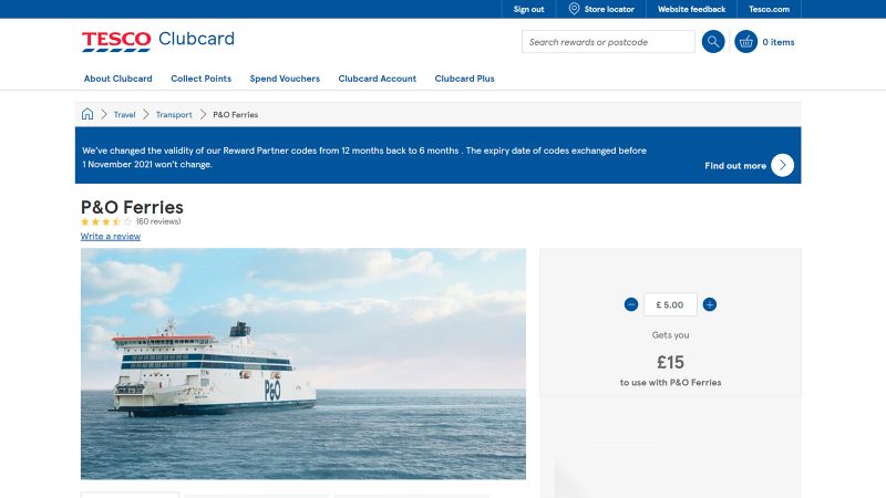 Tesco Clubcard Vouchers to P&O Ferries, What a Faff